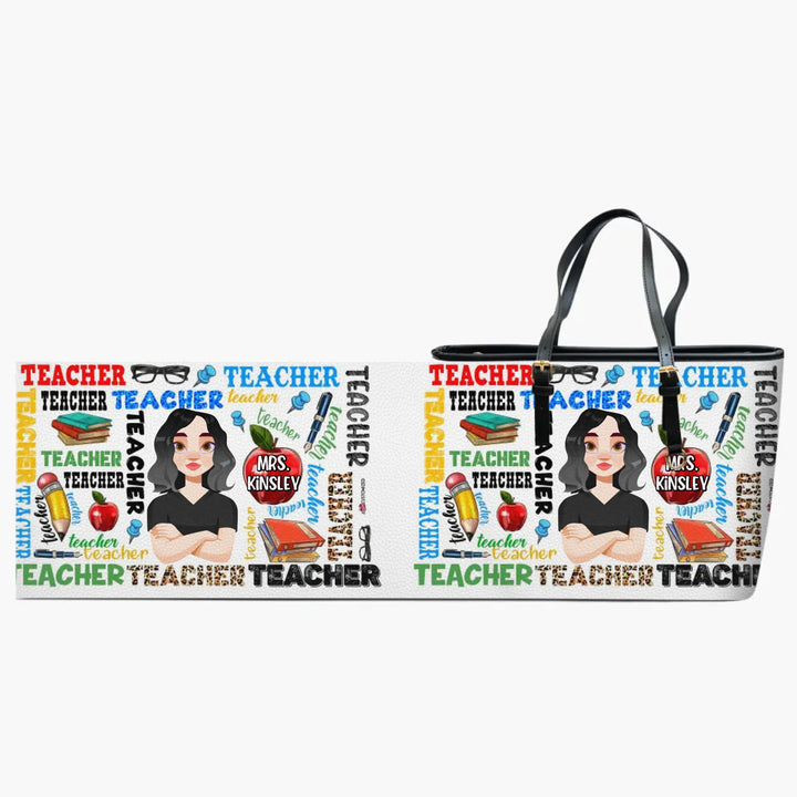 Personalized Custom Leather Bucket Bag - Teacher's Day, Birthday Gift For Teacher - Teacher Life