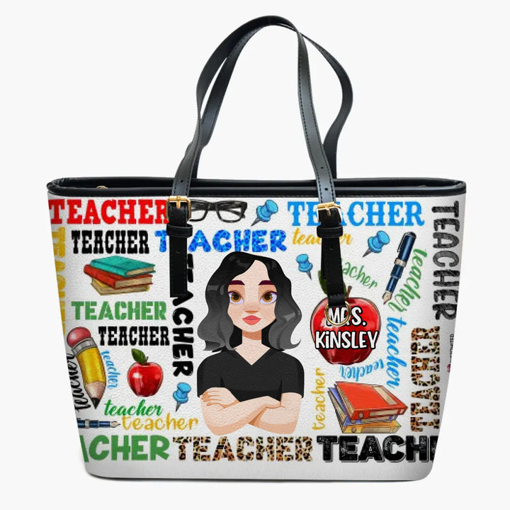Personalized Custom Leather Bucket Bag - Teacher's Day, Birthday Gift For Teacher - Teacher Life