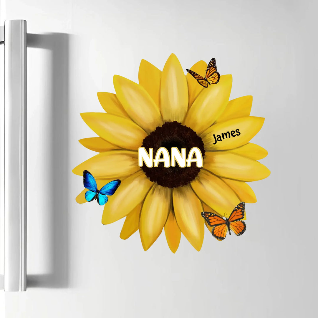 Sunflower Nana - Personalized Custom Decal - Mother's Day Gift For Grandma, Mom, Family Members
