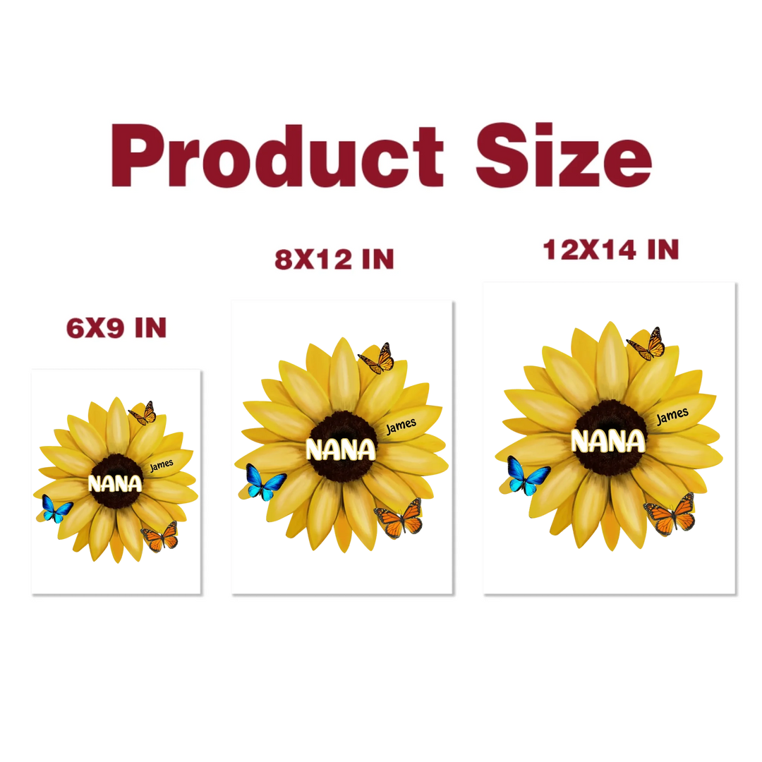 Sunflower Nana - Personalized Custom Decal - Mother's Day Gift For Grandma, Mom, Family Members