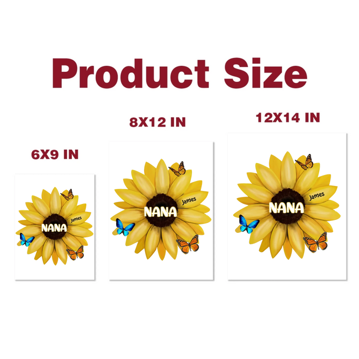 Sunflower Nana - Personalized Custom Decal - Mother's Day Gift For Grandma, Mom, Family Members