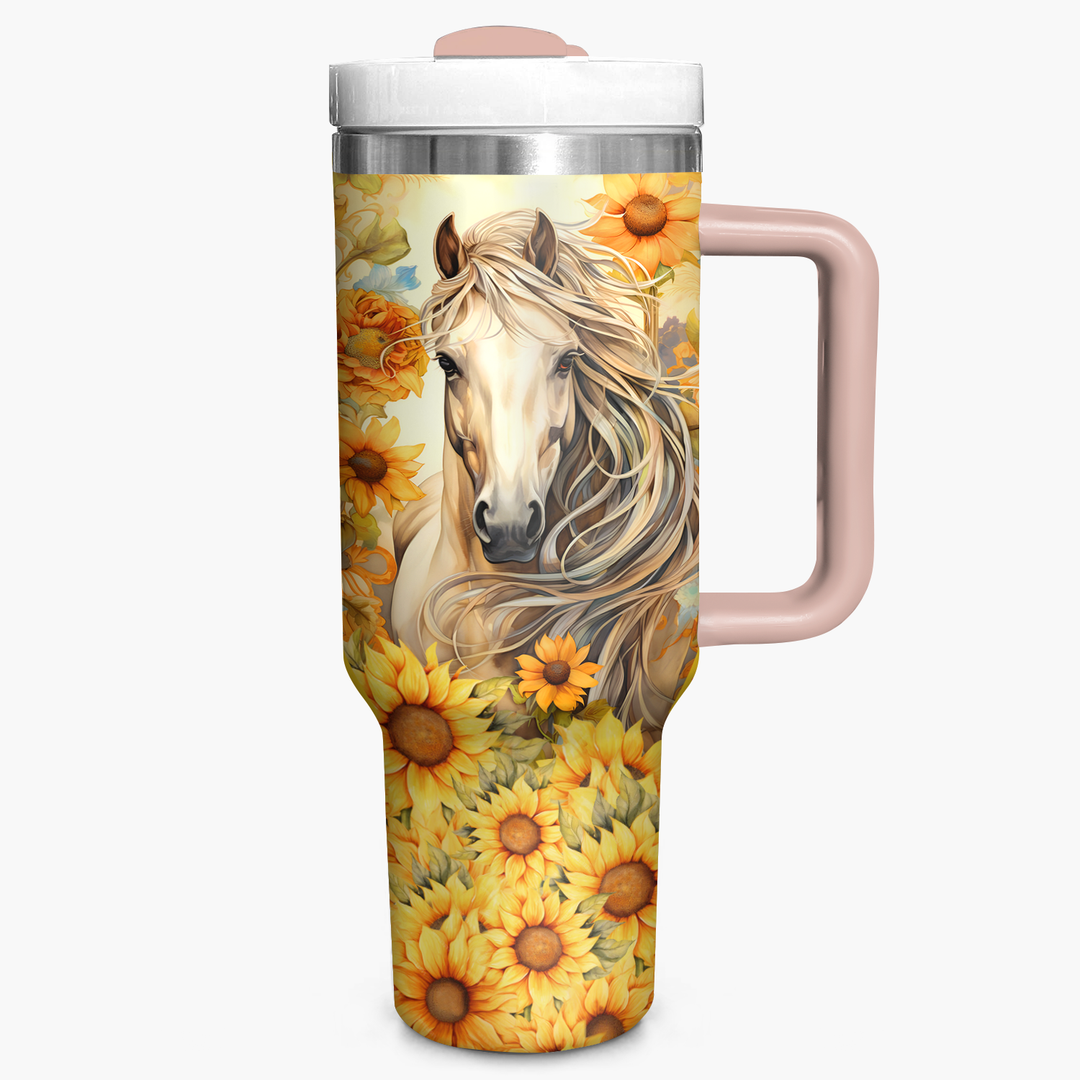 Field of Gold - Tumbler With Handle - Gift For Horse Lovers NCU0PT003