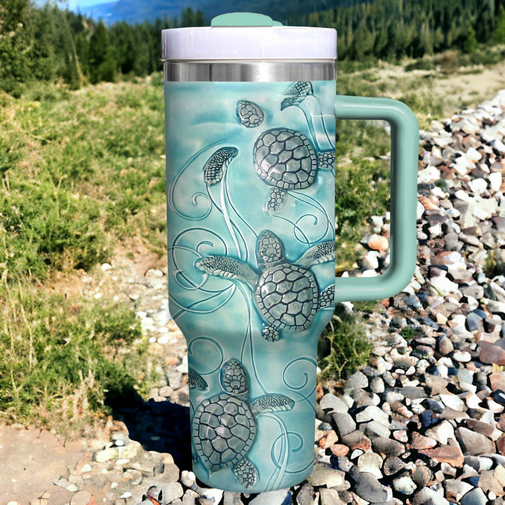Turtle in Ocean - Tumbler With Handle NCU0PT006