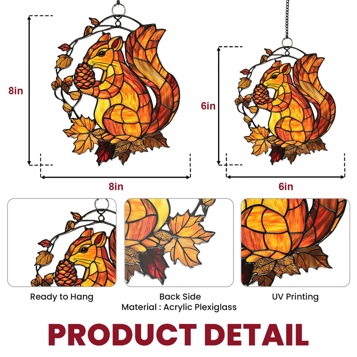 Maple Leaf Squirrel - Window Hanging Suncatcher NCU0PD109