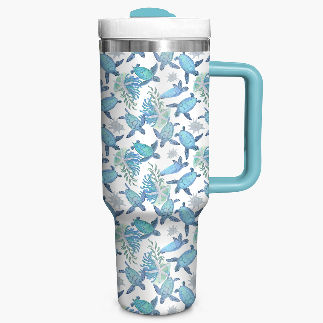 Baby Turtles - Tumbler With Handle - Gift For Turtle Lovers - NCU0DV004