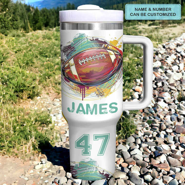 Gridiron Glory - Personalized Tumbler with Handle - NCU0DK005