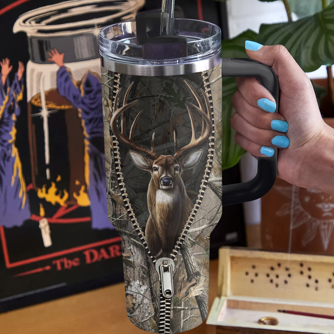 Live Laugh Love If That Doesn't Work Load Aim Fire - Tumbler With Handle - Gift For Hunting Lovers - NCU0DV003