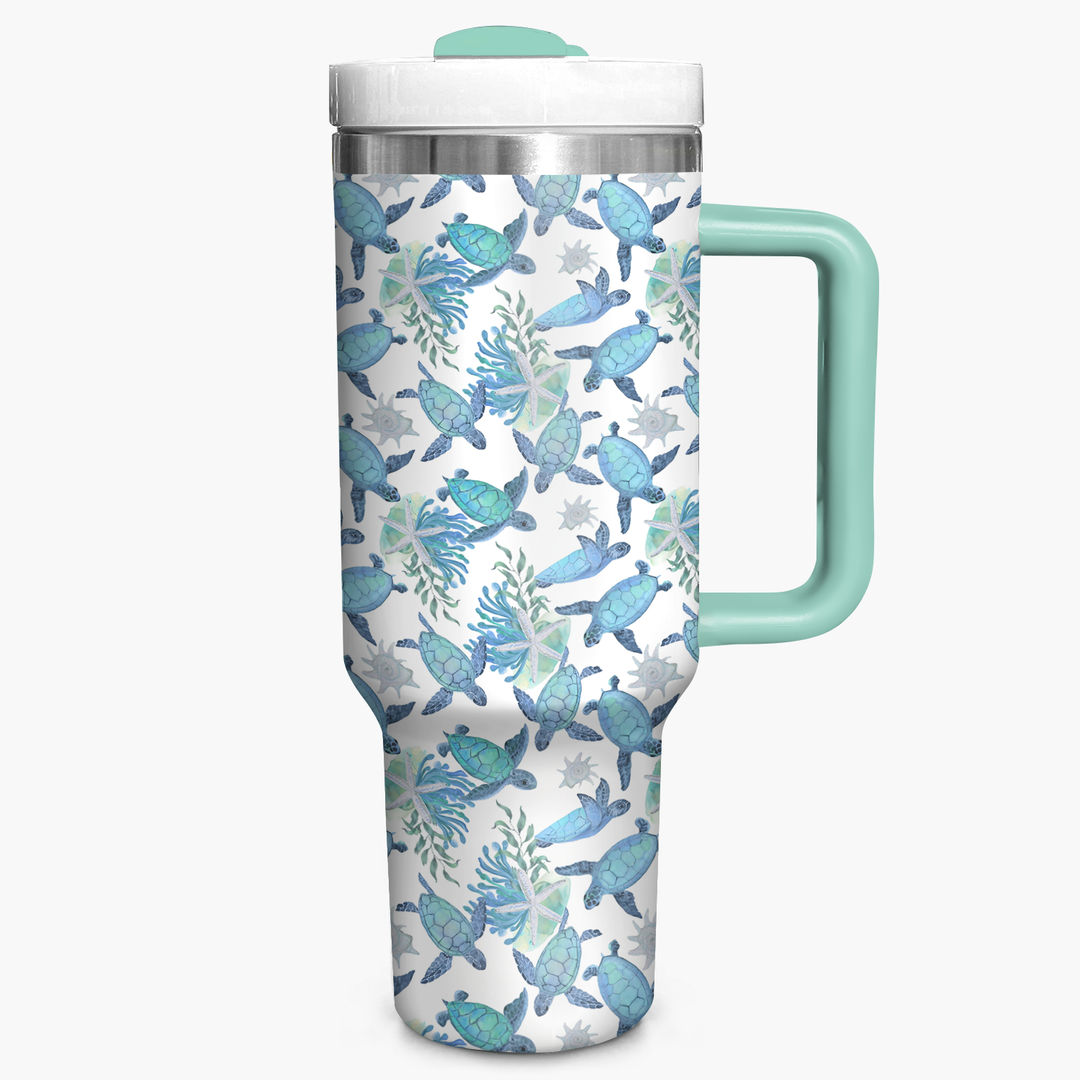 Baby Turtles - Tumbler With Handle - Gift For Turtle Lovers - NCU0DV004