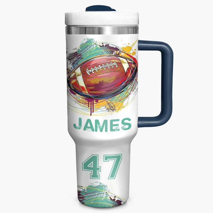 Gridiron Glory - Personalized Tumbler with Handle - NCU0DK005