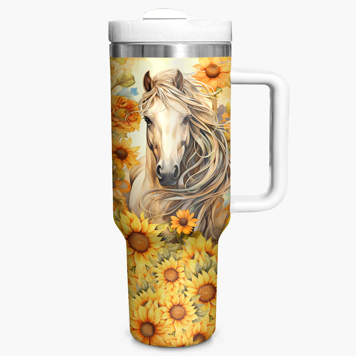 Field of Gold - Tumbler With Handle - Gift For Horse Lovers NCU0PT003