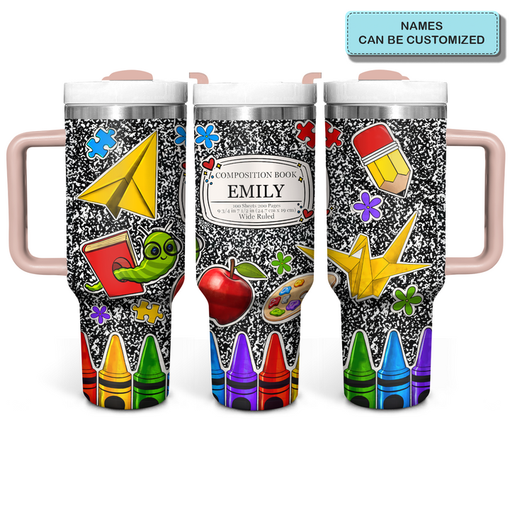 A Great Teacher - Personalized Tumbler With Handle - Gift For Teacher - NCU0DK033