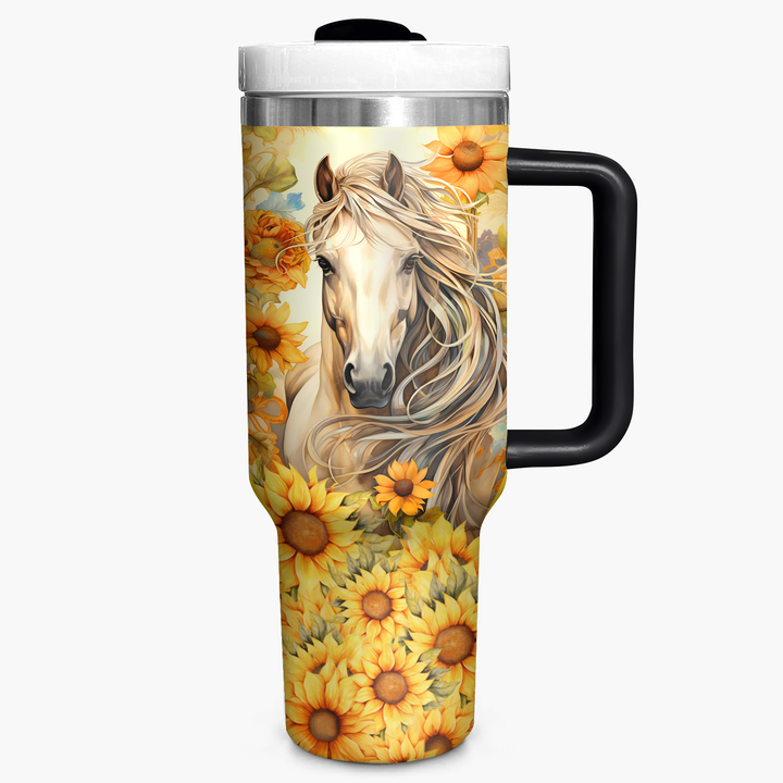 Field of Gold - Tumbler With Handle - Gift For Horse Lovers NCU0PT003