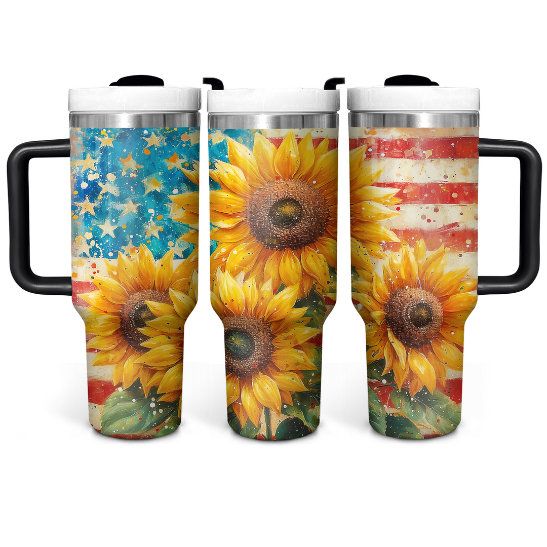 Rustic Sunflowers - Tumbler with Handle - NCU0DK025