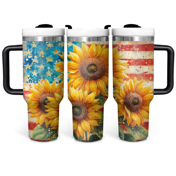 Rustic Sunflowers - Tumbler with Handle - NCU0DK025