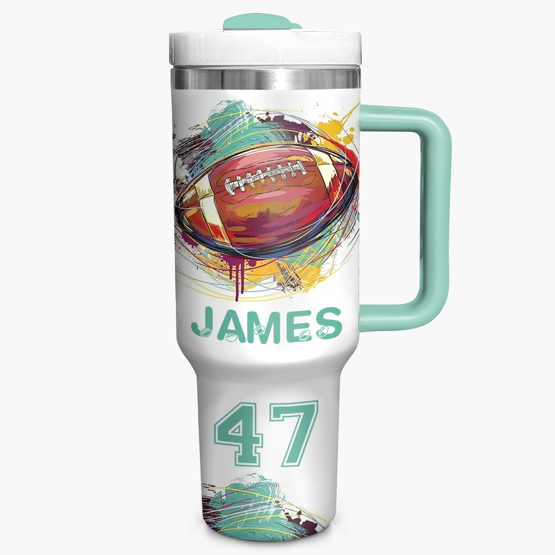Gridiron Glory - Personalized Tumbler with Handle - NCU0DK005