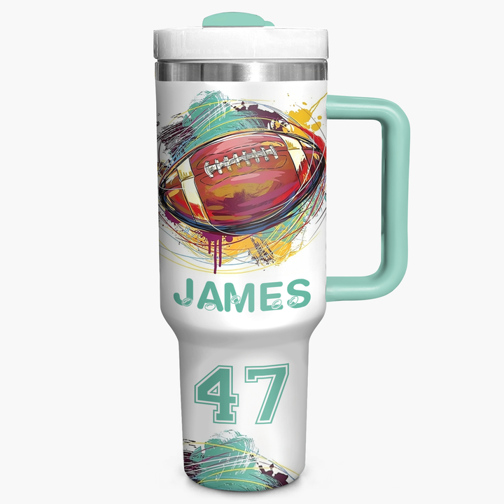 Gridiron Glory - Personalized Tumbler with Handle - NCU0DK005