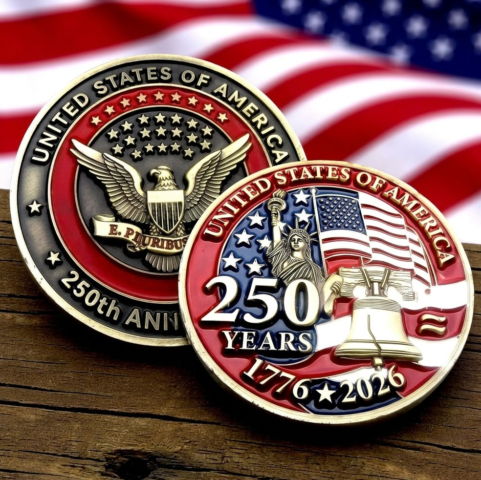 America 250th Anniversary Milestone Coin - America 250th Anniversary Gifts For Mom, Dad, Brother, Sister, Kids AGC0VL104