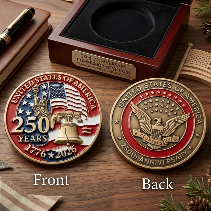 America 250th Anniversary Milestone Coin - America 250th Anniversary Gifts For Mom, Dad, Brother, Sister, Kids AGC0VL104