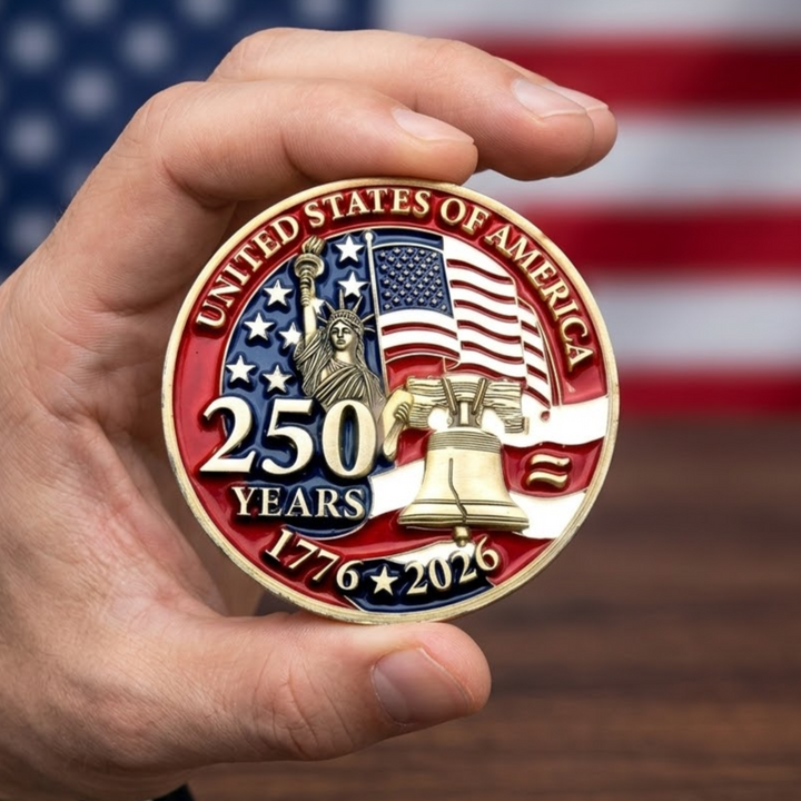America 250th Anniversary Milestone Coin - America 250th Anniversary Gifts For Mom, Dad, Brother, Sister, Kids AGC0VL104