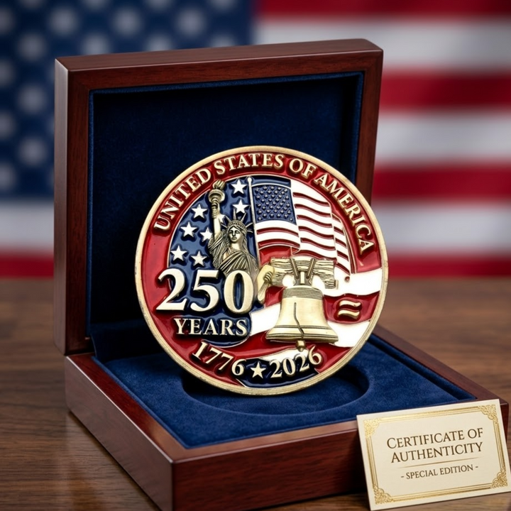 America 250th Anniversary Milestone Coin - America 250th Anniversary Gifts For Mom, Dad, Brother, Sister, Kids AGC0VL104