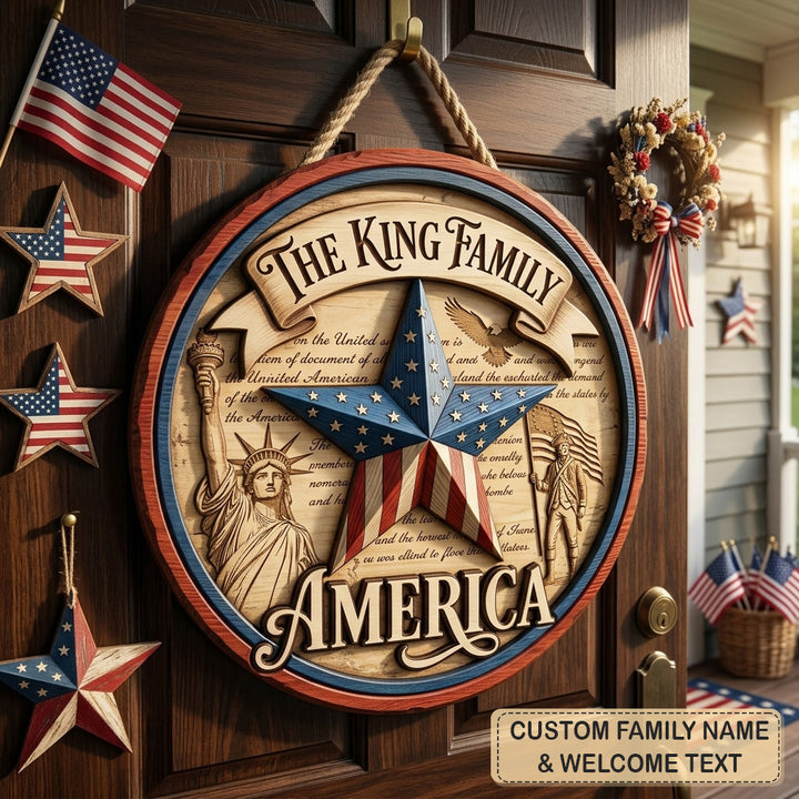 American Star Pride Personalized Custom Door Sign AGC0VL099