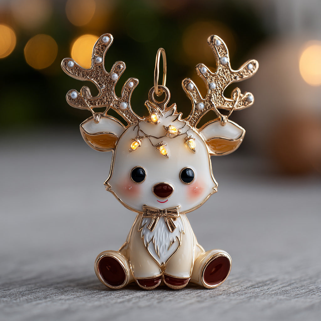 Angel Reindeer Mica Ornament NCU0DH059