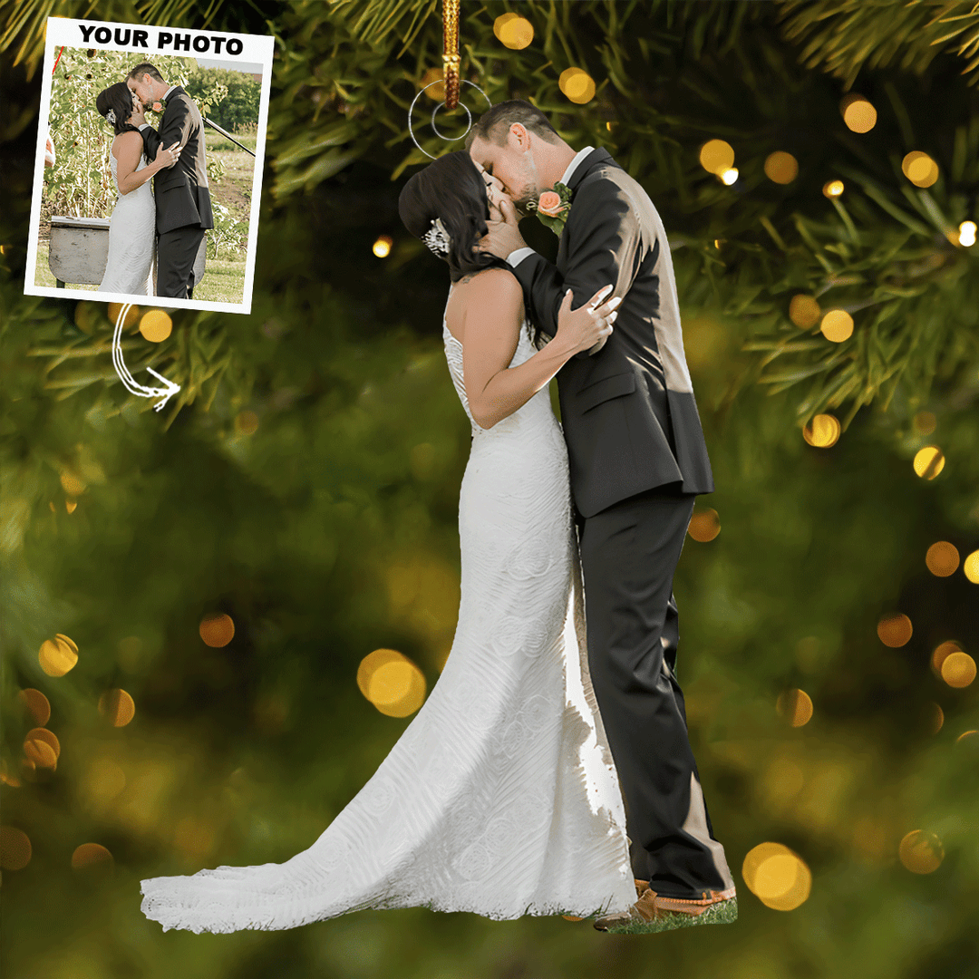 Anniversary - Personalized Photo Mica Ornament - Gift For Couple