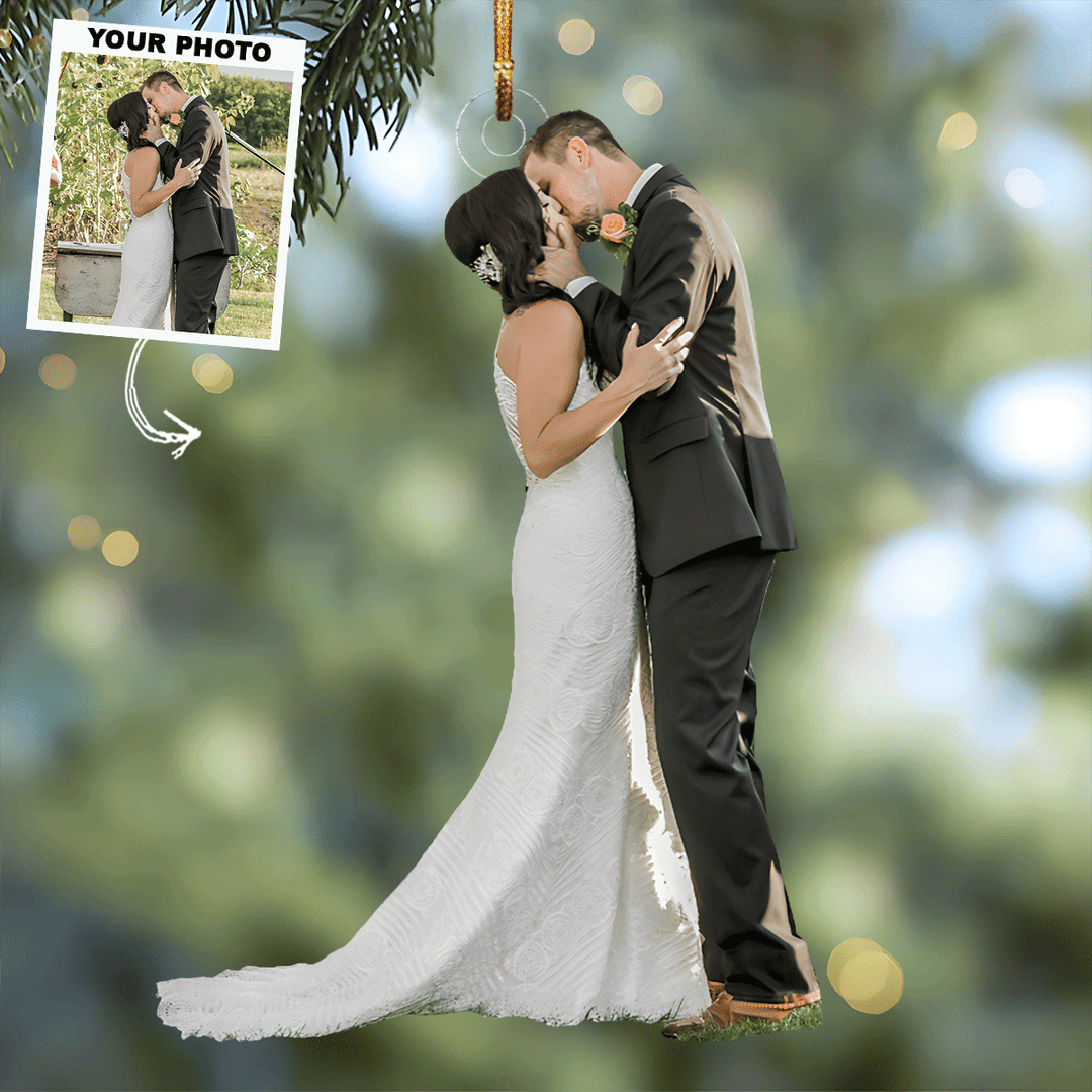 Anniversary - Personalized Photo Mica Ornament - Gift For Couple