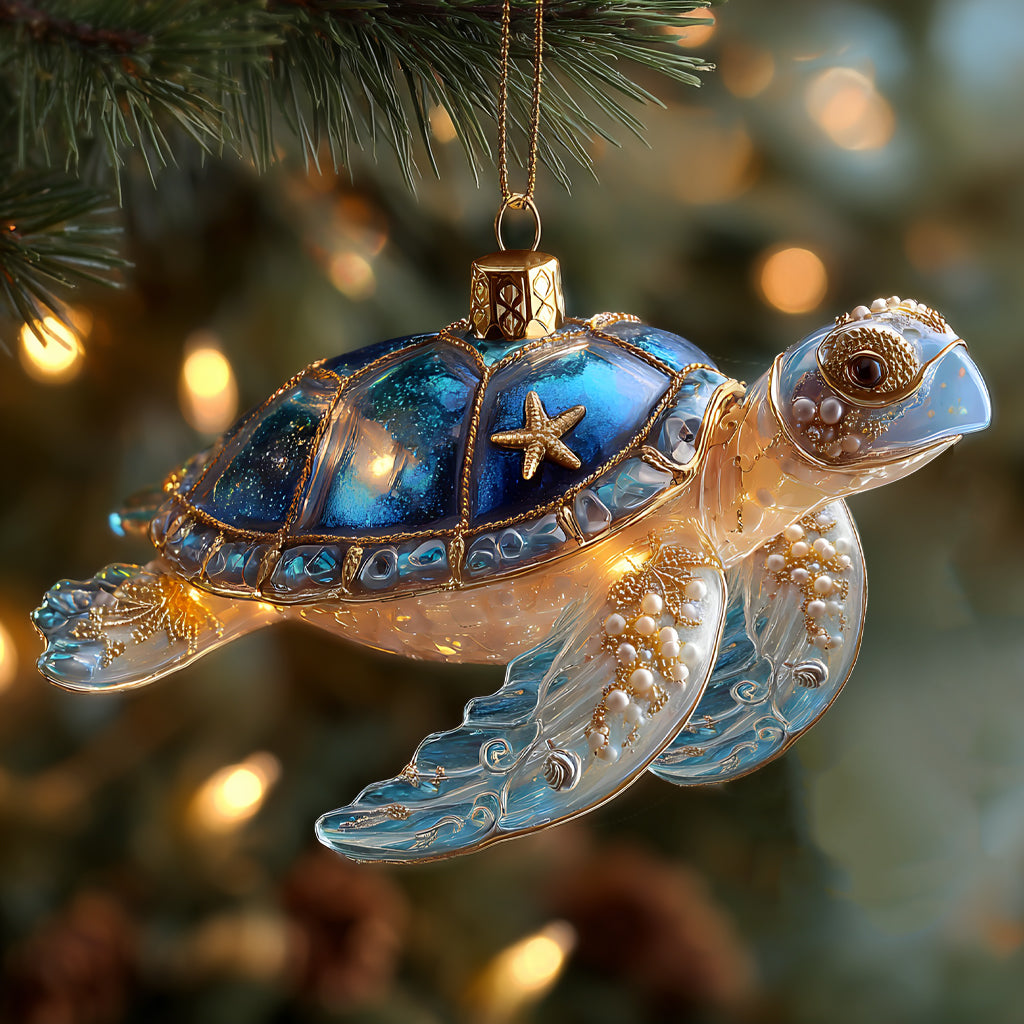 Aqua Crown Mica Ornament NCU0HT091