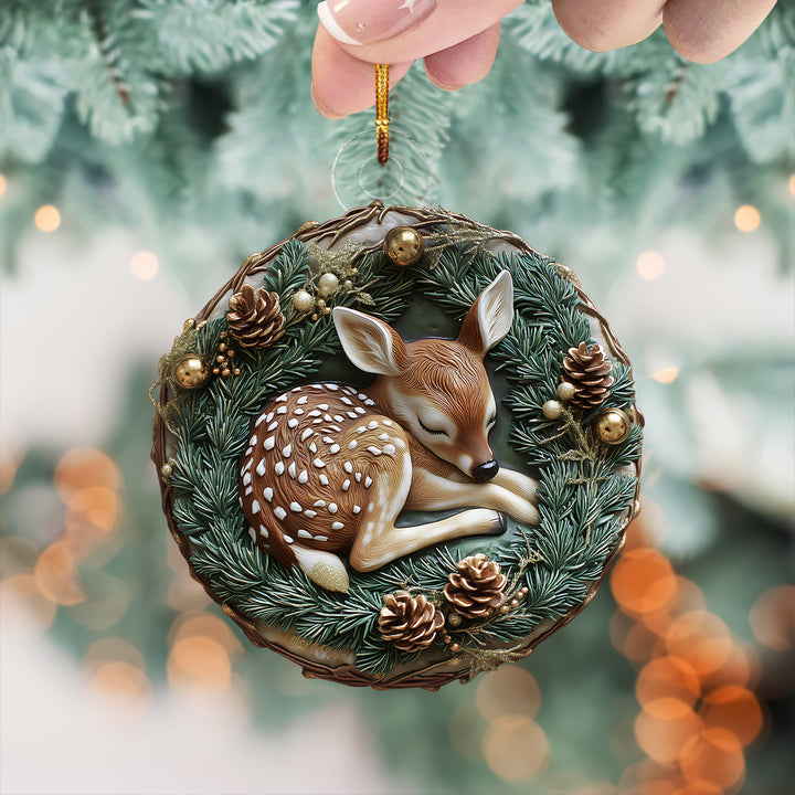 Asleep Deer Mica Ornament NCU0DH050