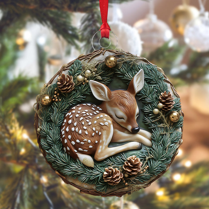 Asleep Deer Mica Ornament NCU0DH050
