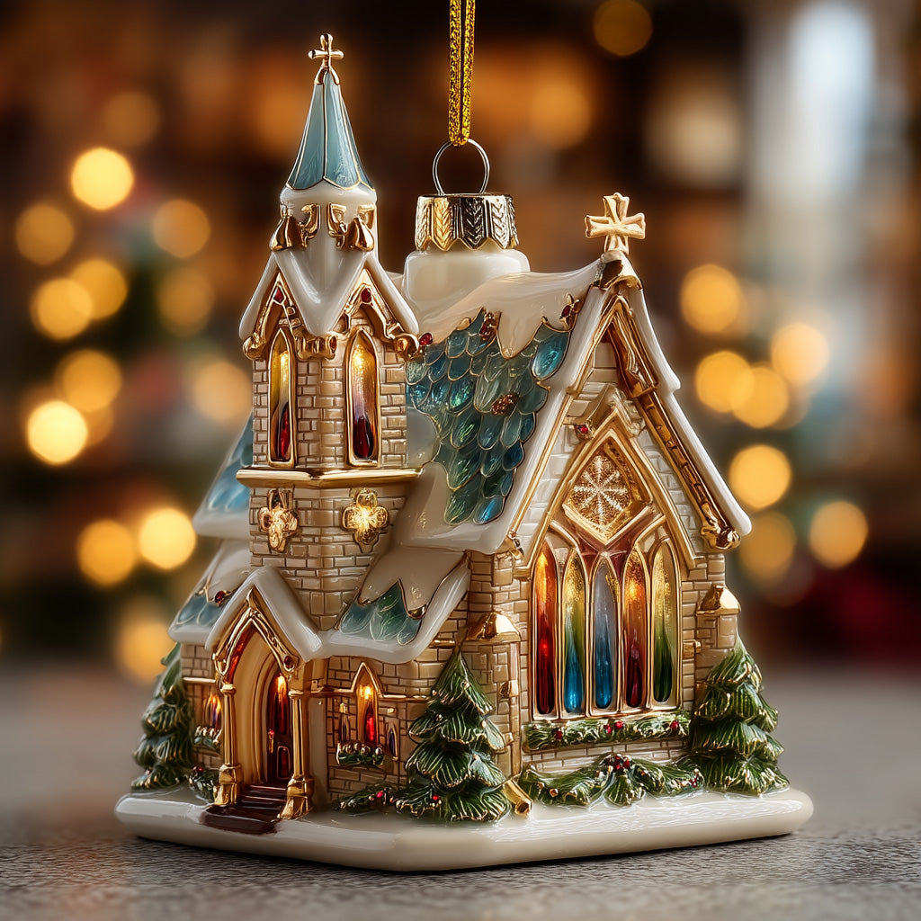 Cathedral Bell Tower Mica Ornament NCU0DH092