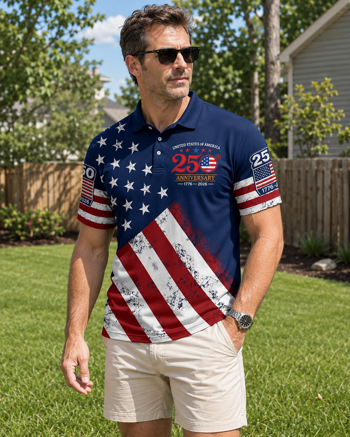 USA 250 Years Of Freedom Polo Shirt NCU0PDT06