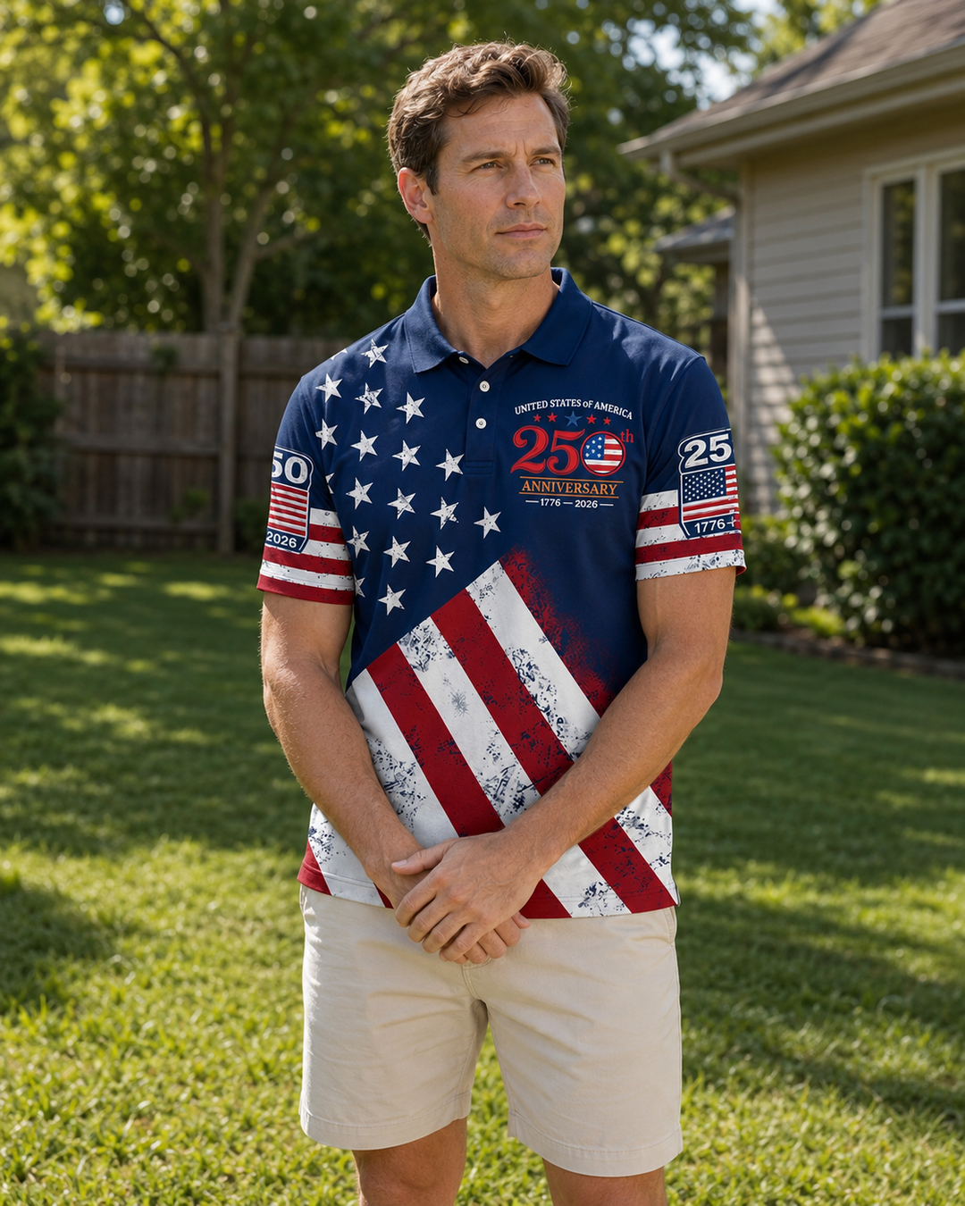 USA 250 Years Of Freedom Polo Shirt NCU0PDT06