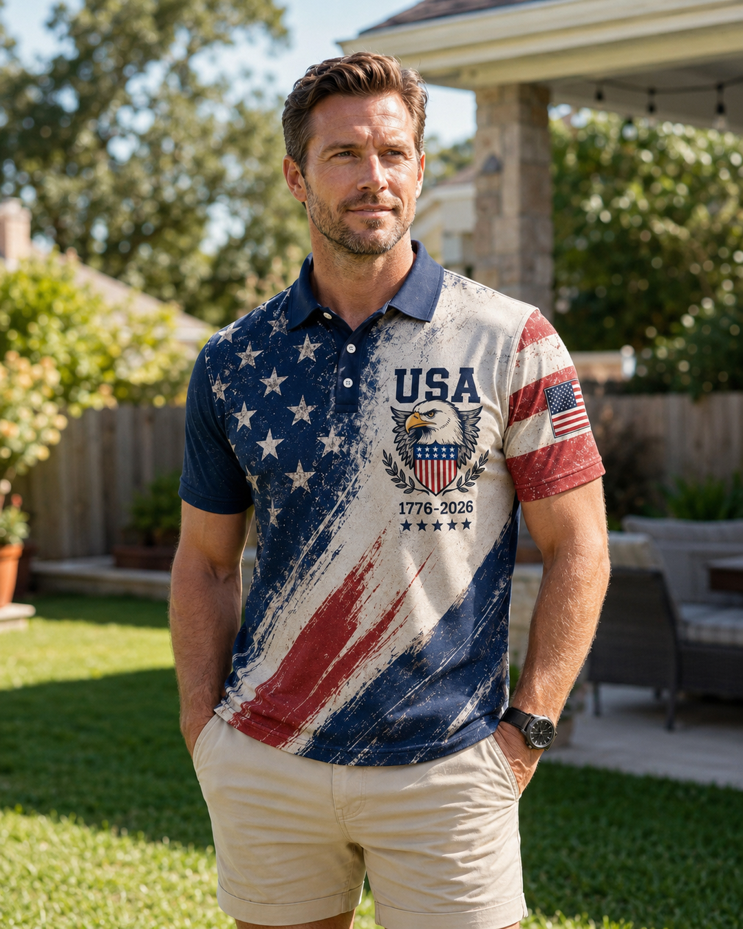 Patriotic Eagle 250 Years Polo Shirt NCU0PDT07