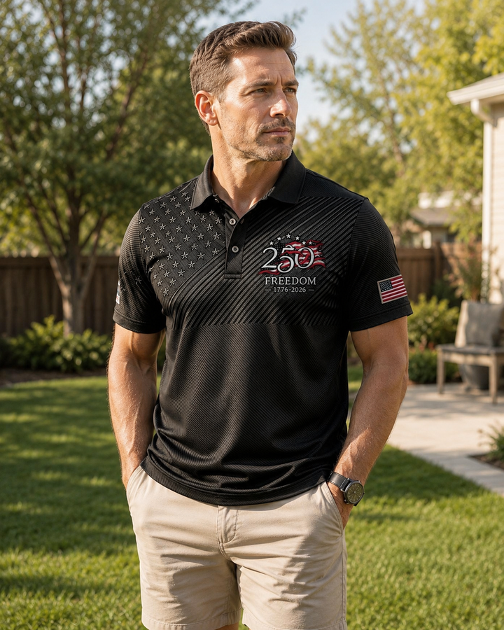 USA 250 Years Of Freedom Polo Shirt NCU0PDT09