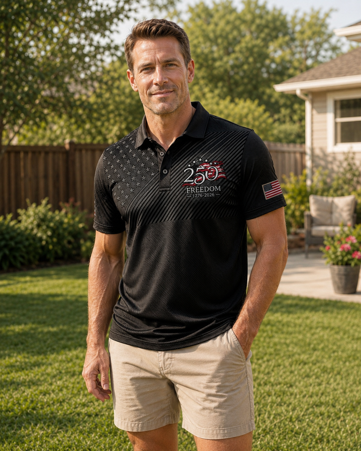 USA 250 Years Of Freedom Polo Shirt NCU0PDT09