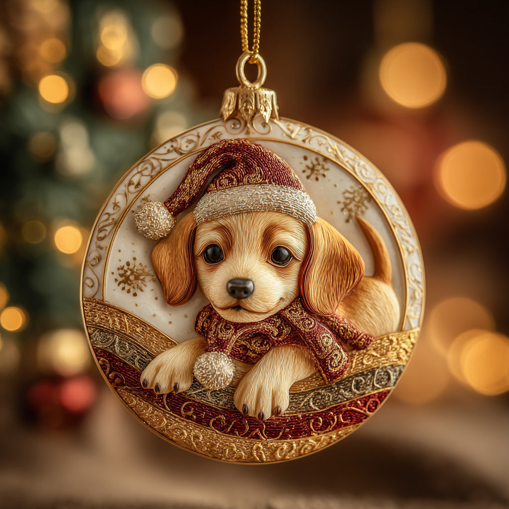 Christmas Pup Ceramic Ornament NCU0DH235