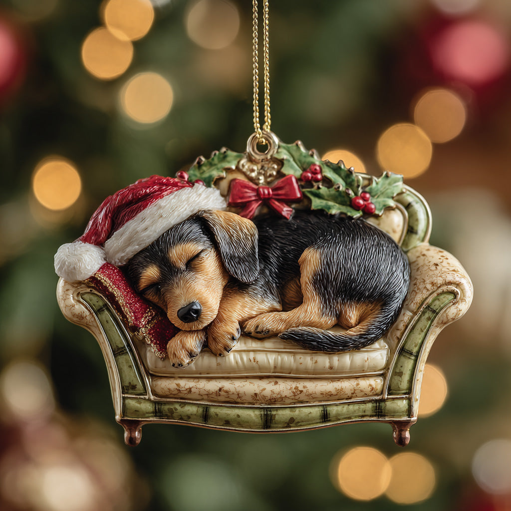 Dachshund on Cozy Sofa Mica Ornament NCU0DH241