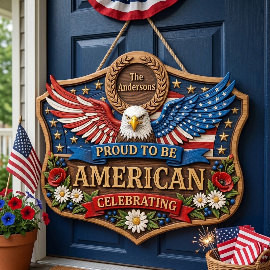 Eagle Heritage Shield Personalized Custom Door Sign AGC0VL082