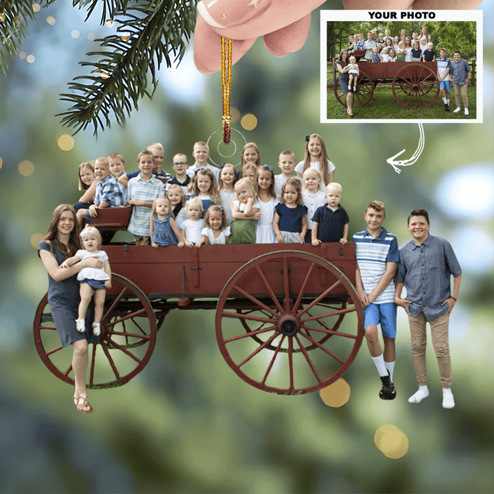 Family Love And Joy - Personalized Photo Mica Ornament - Gift For Family Members