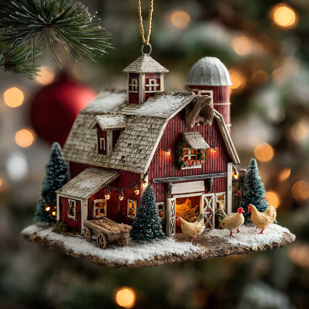 Chicken's Farm Life Mica Ornament NCU0HT007