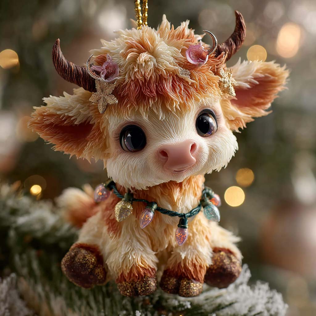 Festive HighCow Mica Ornament NCU0HT104