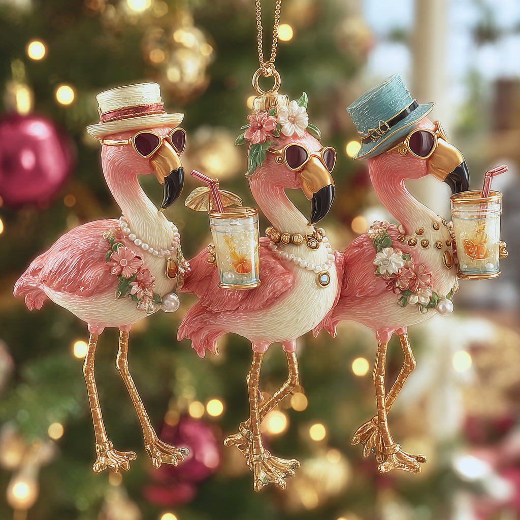 Flamingle Bells Mica Ornament NCU0HT114