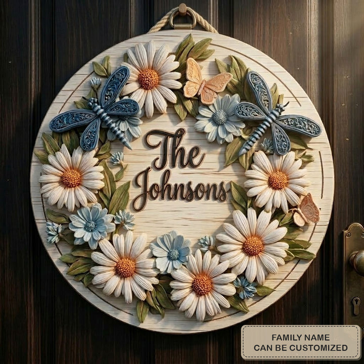 Floral Meadow Personalized Custom Door Sign AGC0VL062