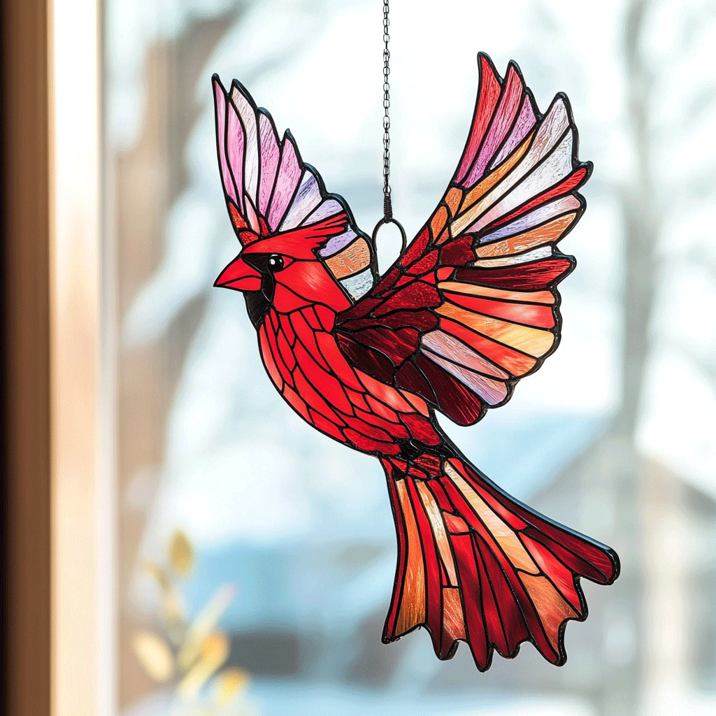 Frosty Feathered Beauty - Window Hanging Suncatcher NCU0PD159