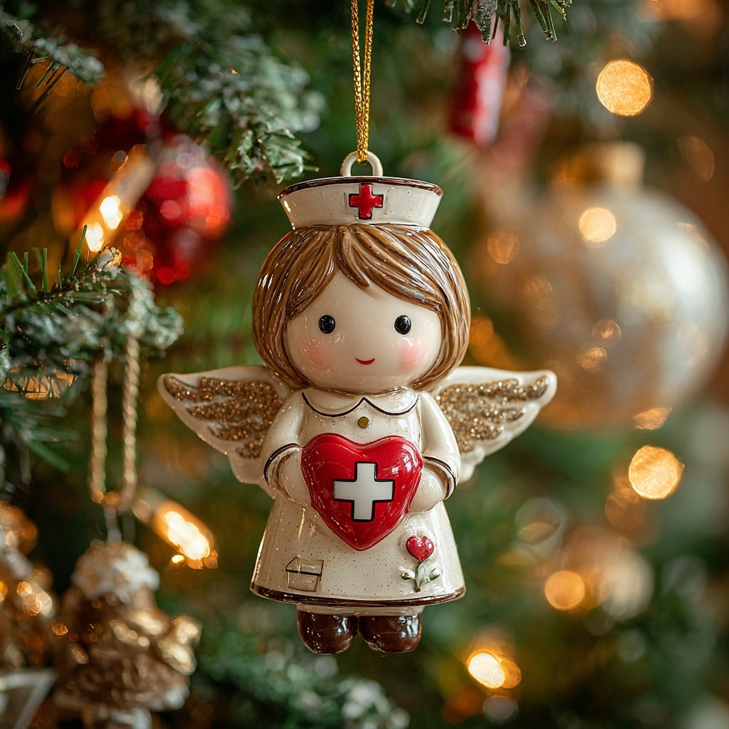Guardian Angel Nurse Mica Ornament NCU0NL82