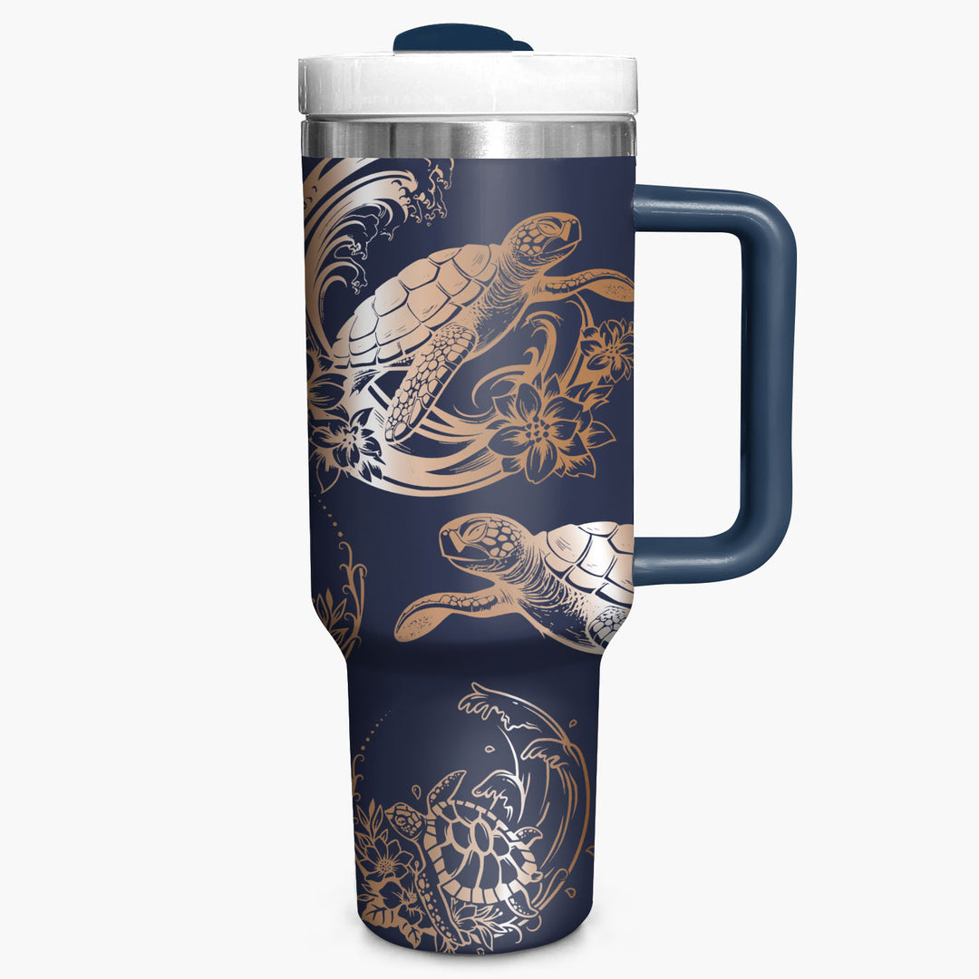 Hawaiian Turtles - Tumbler with Handle - Gift For Turtles Lovers - NCU0DV063