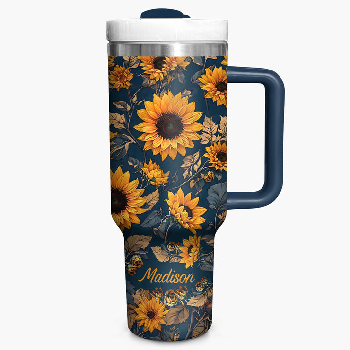 Sunflower - Tumbler With Handle - Gift For Sunflower lover - NCU0DV006