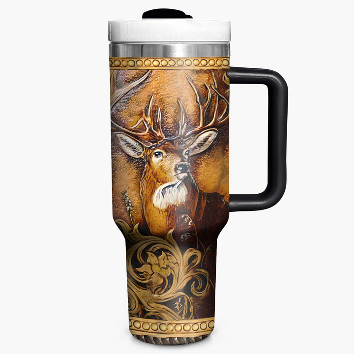 Deer Head -  Tumbler With Handle - Gift for Hunting Lovers - NCU0DV011